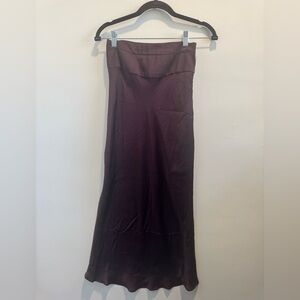 Gorgeous free people maxi burgundy satin skirt